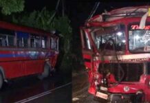 2 பேருந்துகள் நேருக்கு நேர் மோதி விபத்து.!