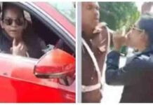 பொலிஸாரிடம் ரவுடிதனம் காட்டிய பெண்ணுக்கு நேர்ந்த சம்பவம்.. வீடியோ